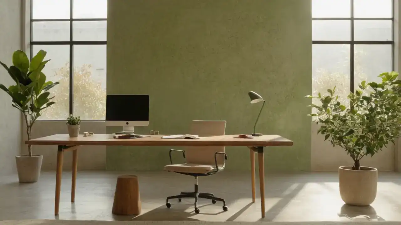 Moderne kontor: lys, arbeid og stille fokus
