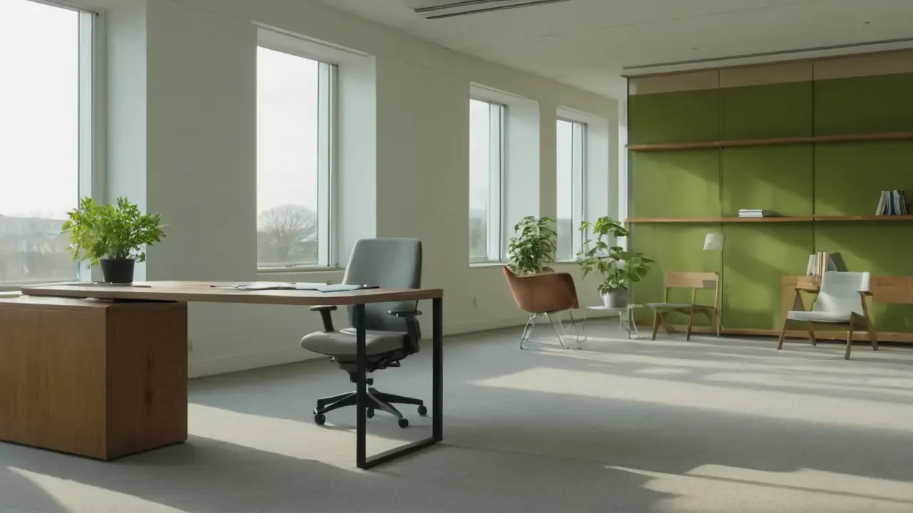 Moderne kontor stråler av stille konsentrasjon