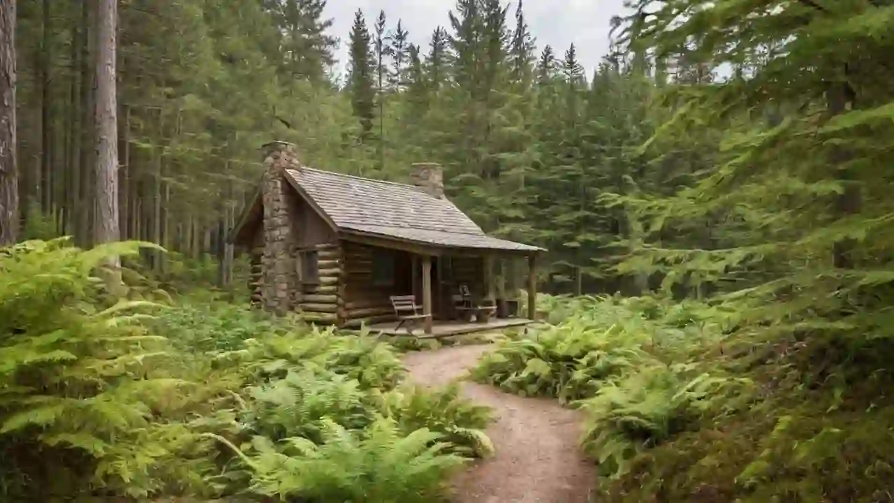 En avsidesliggende hytte i skogens dyp
