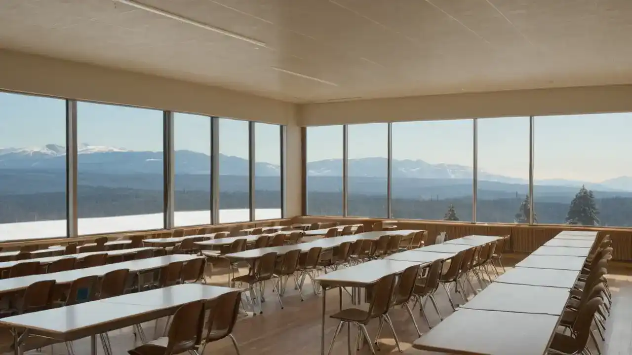 Et idyllisk klasserom i stille, naturlig lys