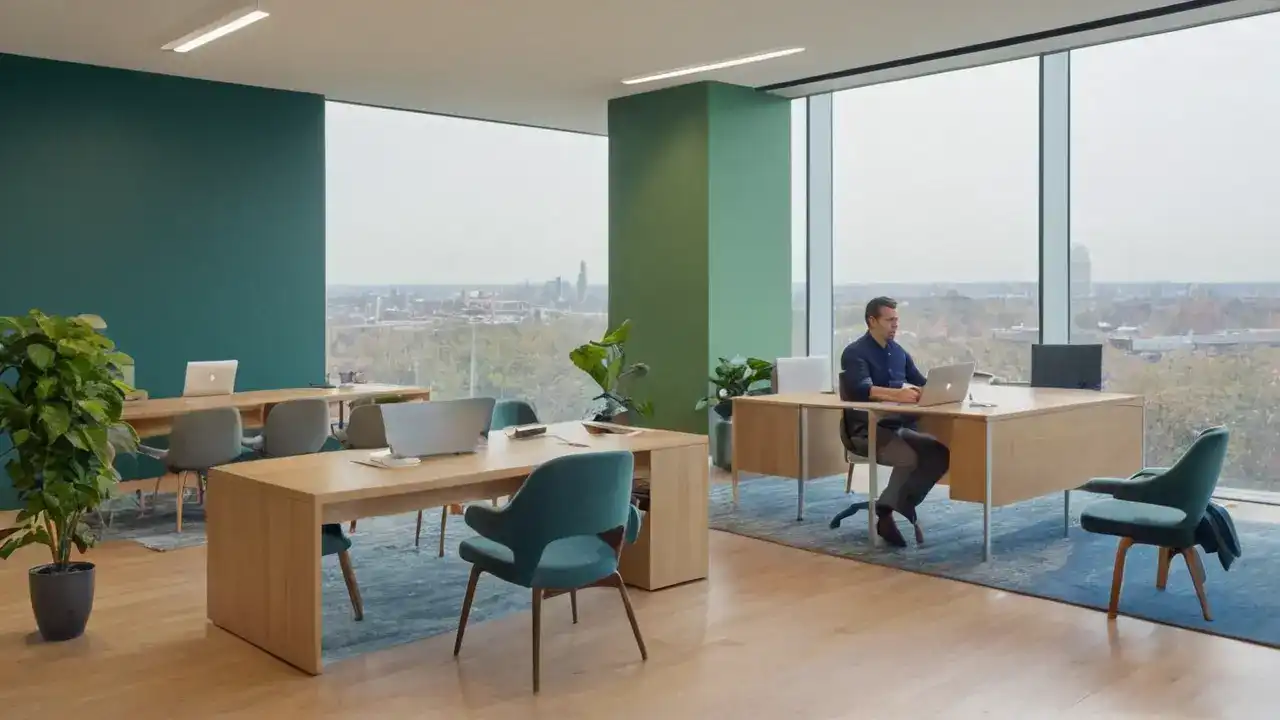 Stillhet og jobb i et moderne kontor