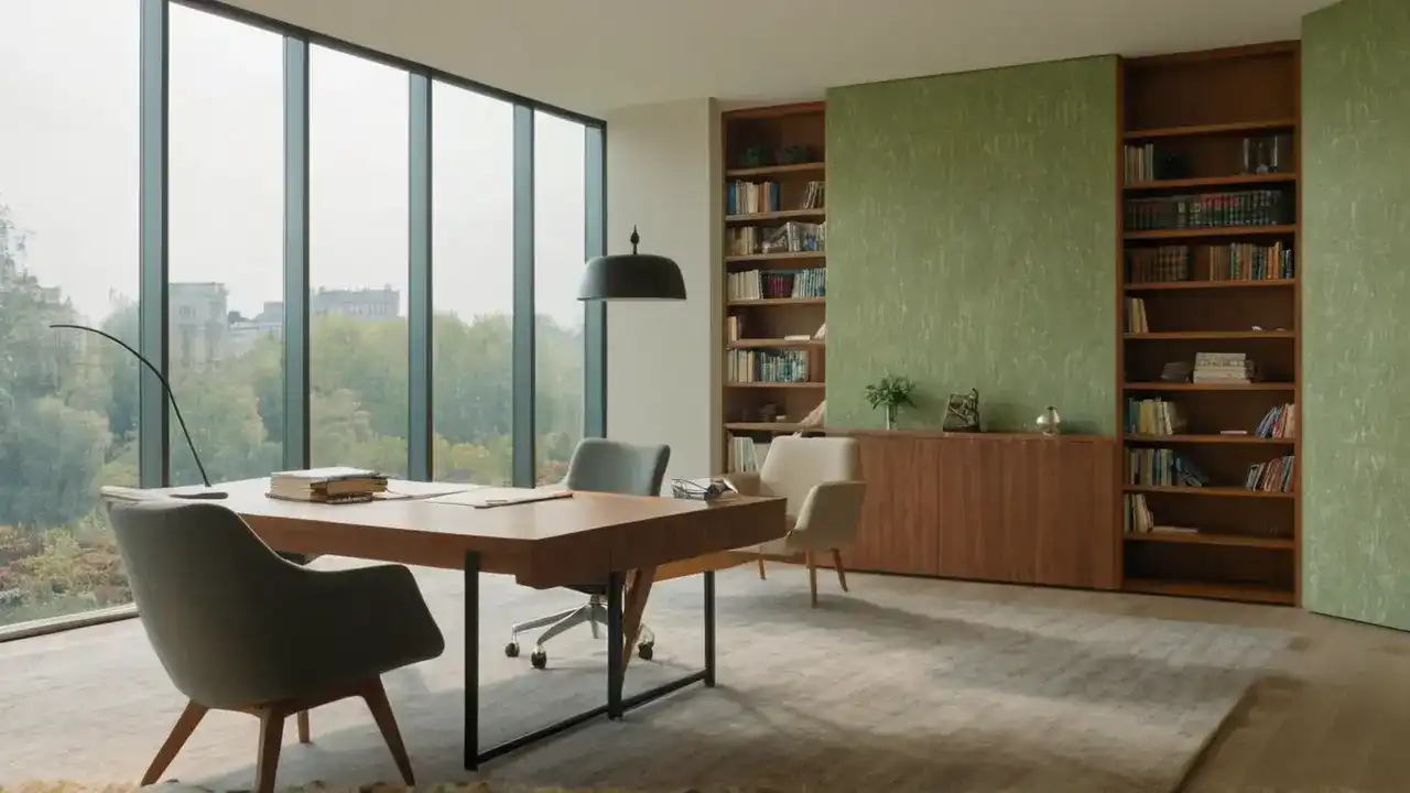 Et rolig kontor, fylt med stillhet og lys
