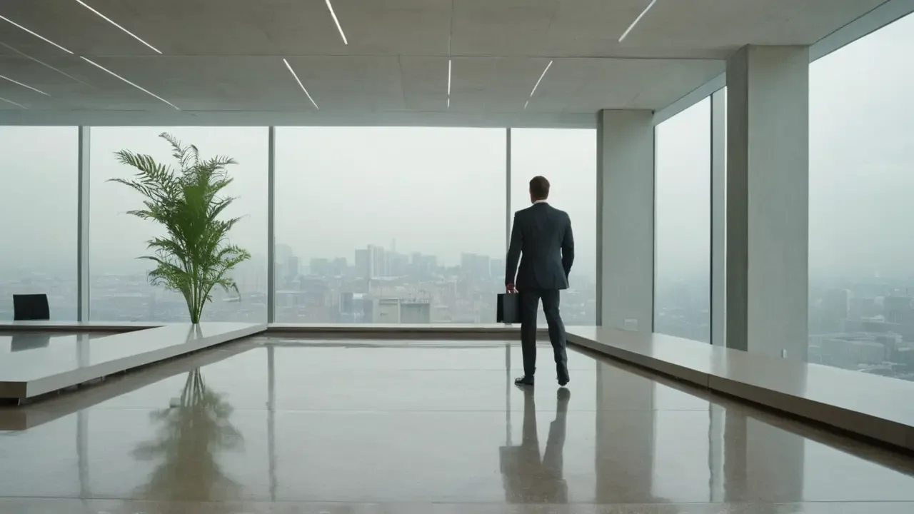 Moderne kontor, stille og reflektert bybilde