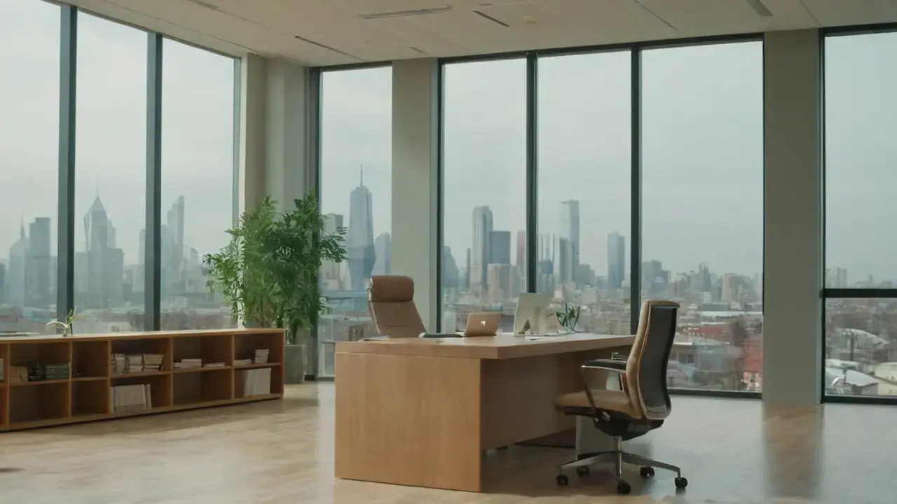 Stillhet og refleksjon i moderne kontormiljø