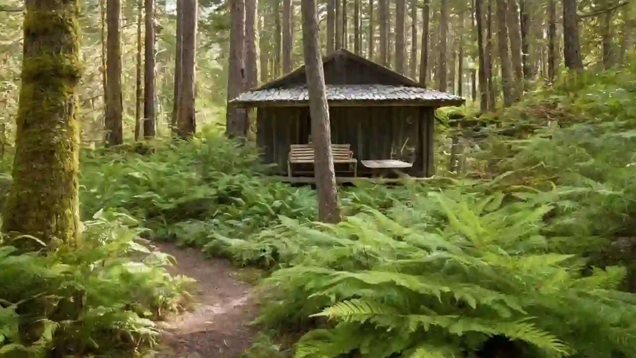 En stille hytte lå skjult i skogen