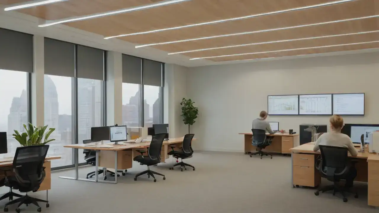 Et rolig, detaljert kontor møter fokusert oppmerksomhet