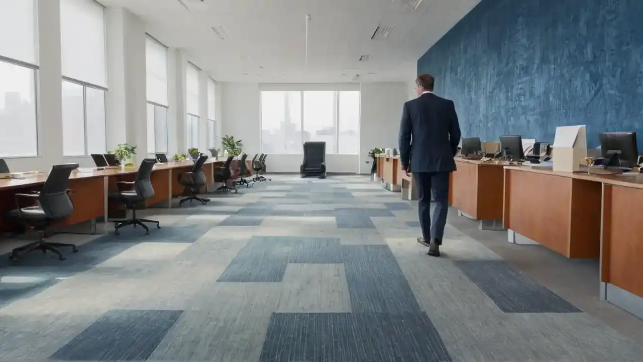 Kontrastfylt kontor skaper stillhet og fokus