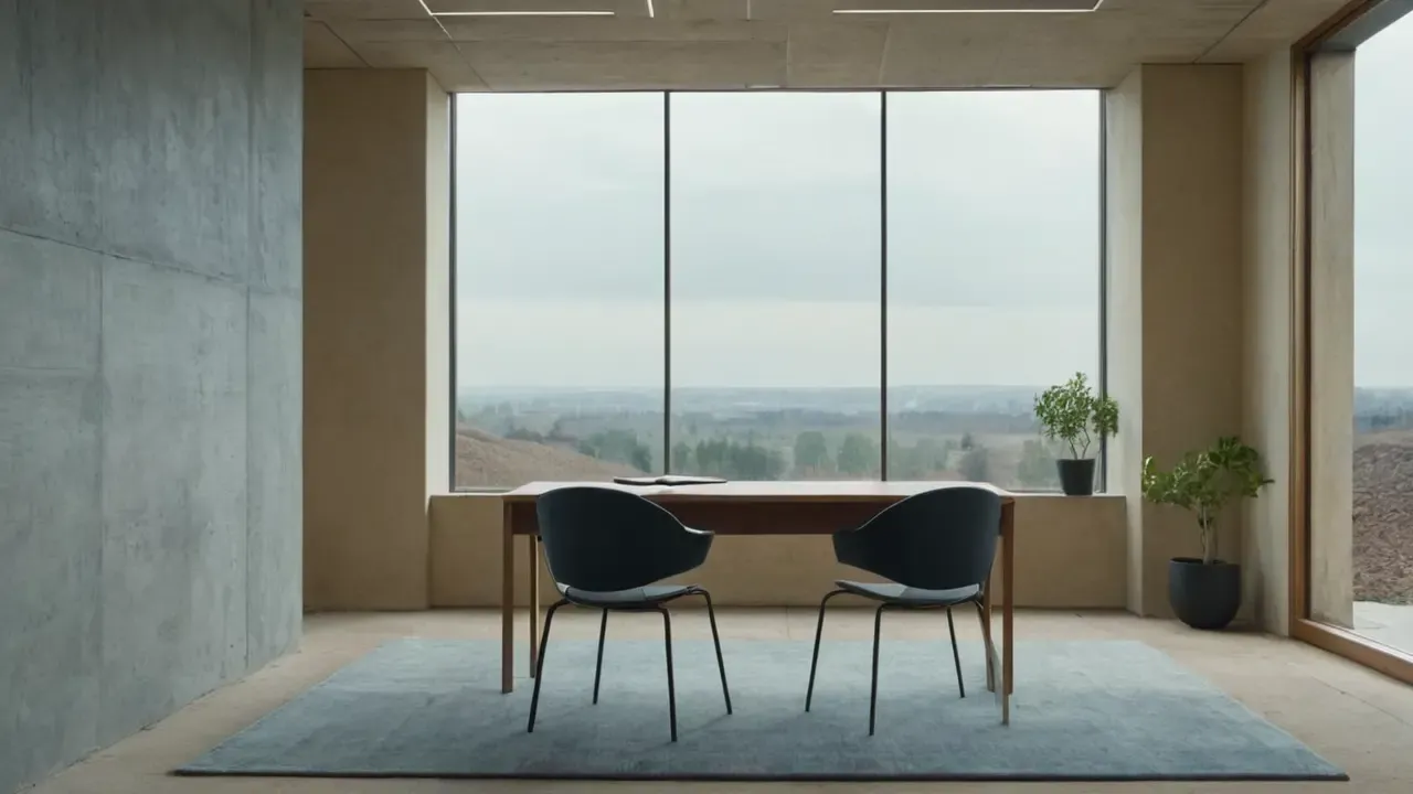 Stillhet, grått, og en fjerntliggende scene