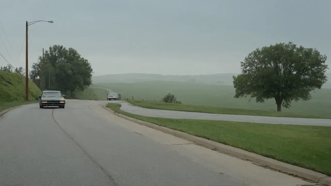 Stillferdige farger, en rolig, grå scene