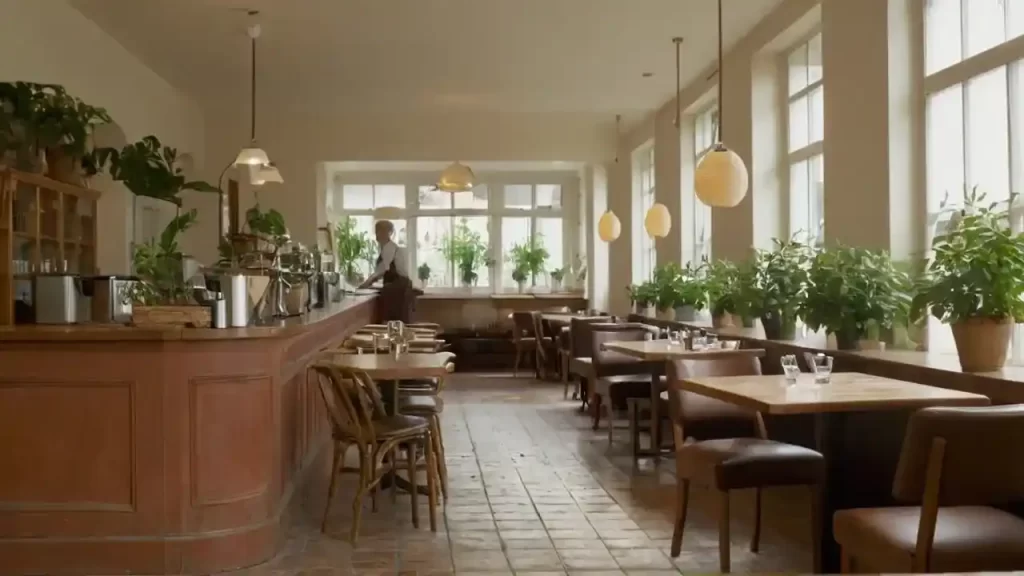 Koselig kafé med varme lys og ro