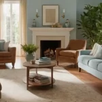 Koselig rom med mildt lys og komfort