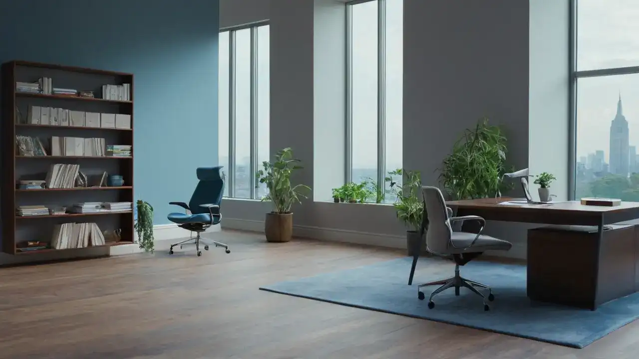 Et rolig kontor, fylt med subtile detaljer