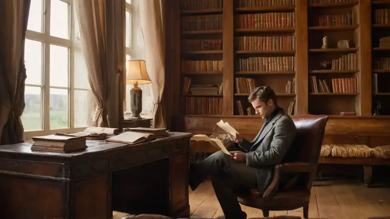 Stillhet og fokus i et solfylt bibliotek