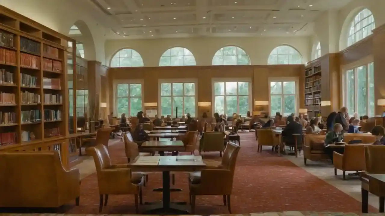 Bibliotekets ro og lys fanger øyet