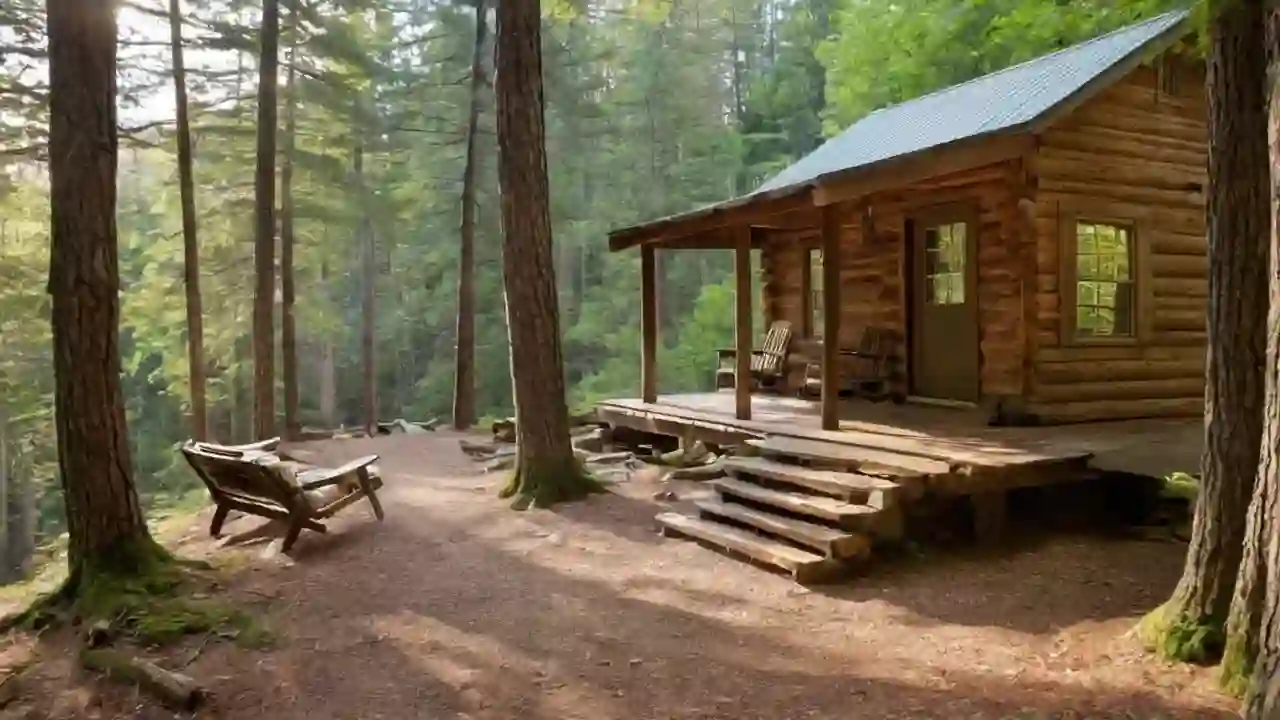 Stillhet preger koselig hytte i skogen