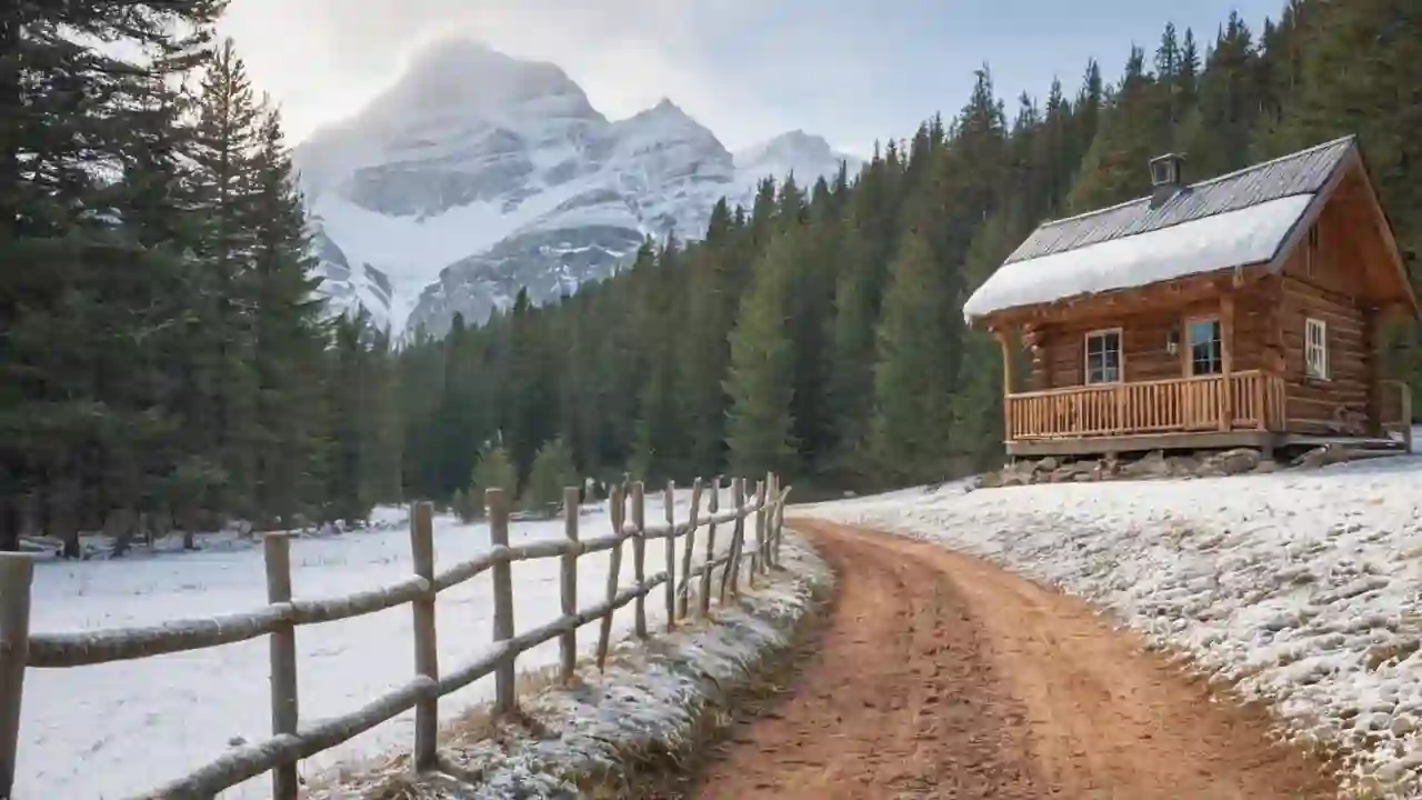 Snødekte fjell møter kjølig, rolig landskap